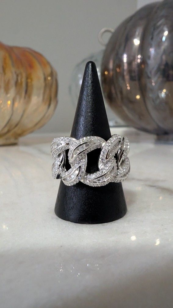 Solid .925 Sterling Silver Cuban Ring