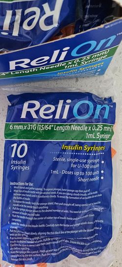 ReliOn insulin syringes
