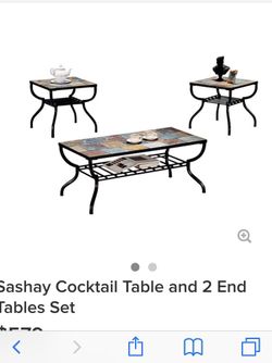 Sashay cocktail table with 2 end tables great condition