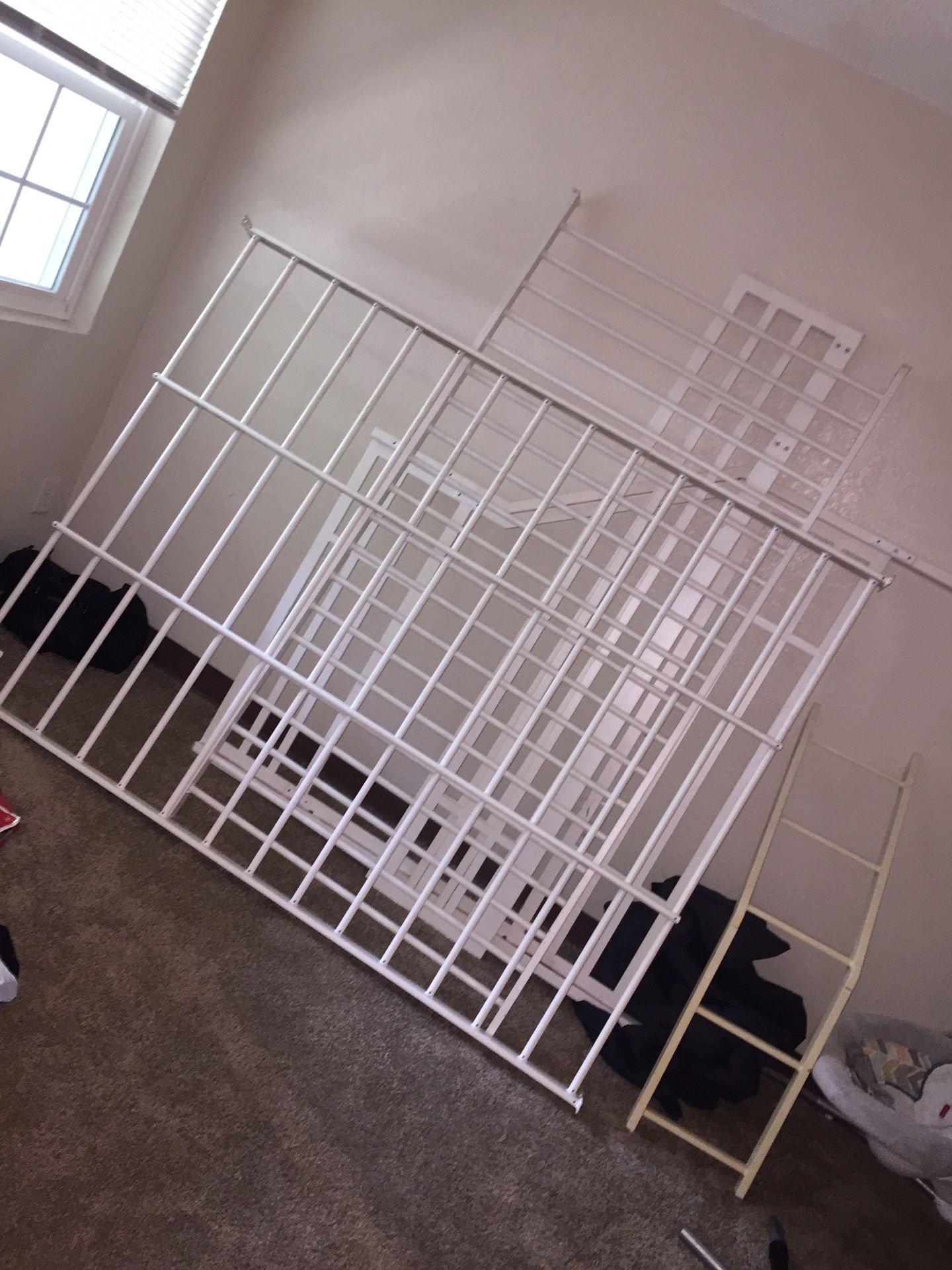 White bunk bed for sale, already took apart. Includes all bolts and screws . Full over twin size