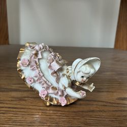 Vintage Geo Z. Lefton Bloomer Girl Porcelain Figurine