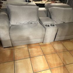 Gray Electric Reclining Sectional Sofa