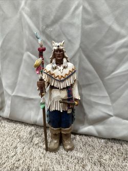 Wood Statue Carving Indian  