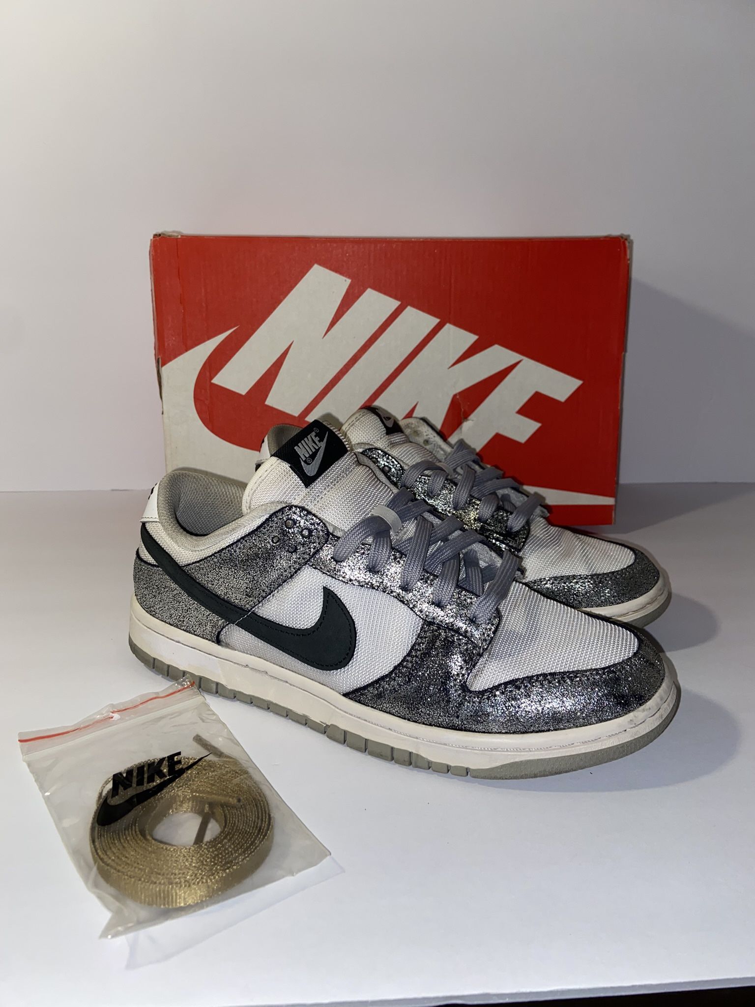 Nike Dunk Low ‘Golden Gals Metallic Silver’ Women’s 9W / Men’s 7.5M Used