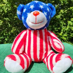 Totally Teddies Bear Plush Stuffed Animal 9'' Blue Red White Stars & Stripes - America