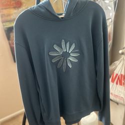 Sandro Glossy Flower Hoodie XXL New With Tags