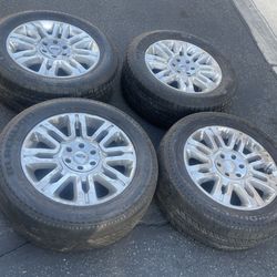 4 - 275/55r20 6x135 6x5.31 Ford F-150 Expedition Rims Wheels With Good Tires!!
