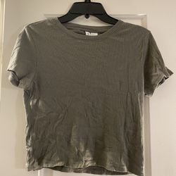 H&M Cropped Green T-Shirt 
