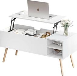 White Lift-Top Coffee Table with Storage (Brand New, Never Openned)
