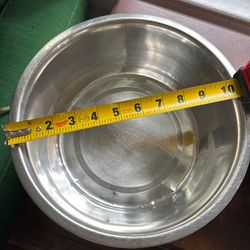 2 large dog bowls, metal
