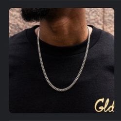 GLD White Gold Plated Cuban Link