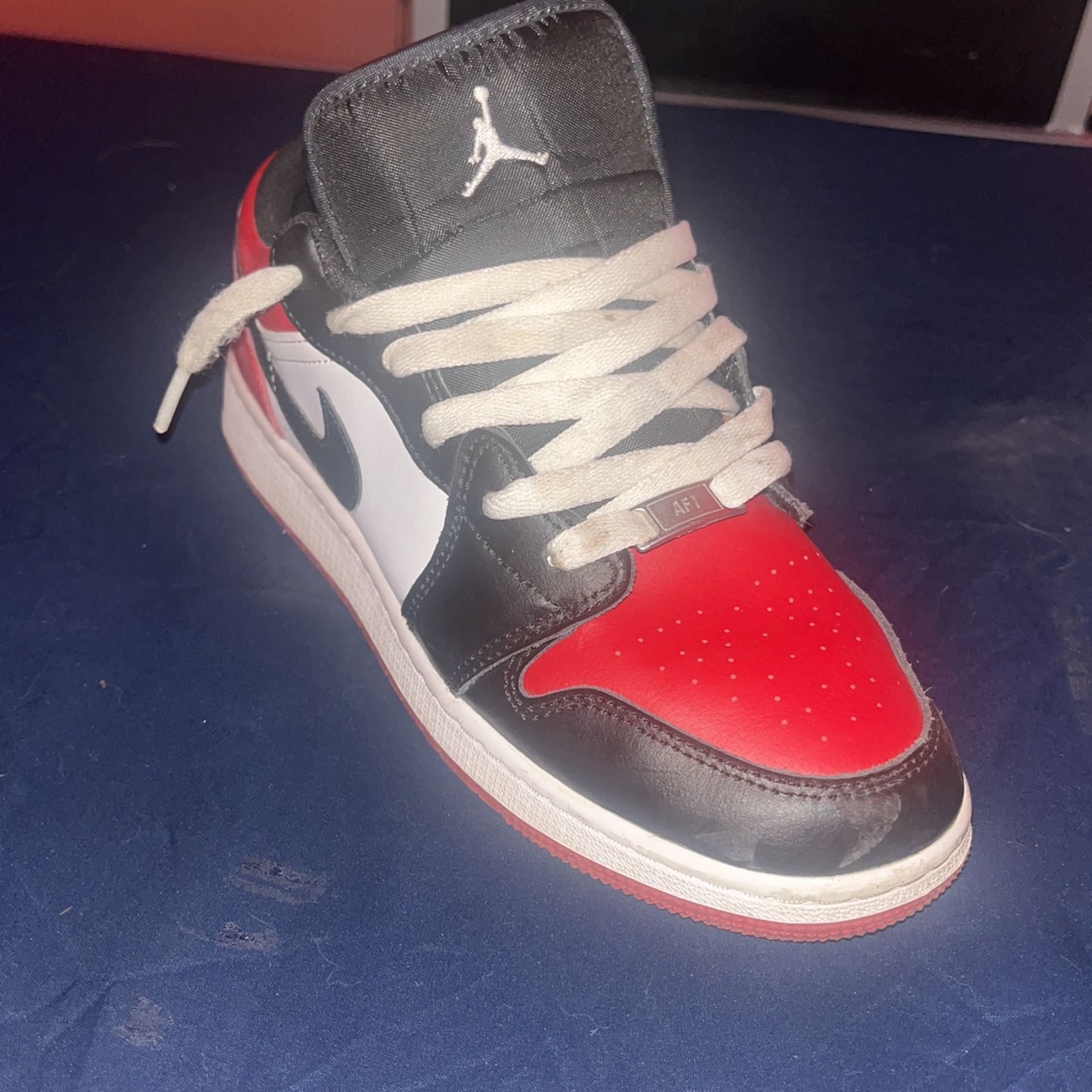 Air Jordan 1 Low Bred Toe / Size 6.5 Us / Uk 6