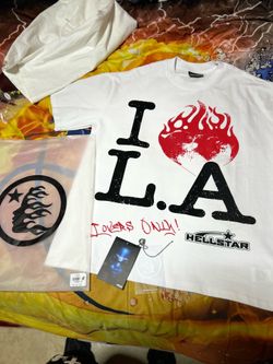 white Hellstar I love LA shirt, size L