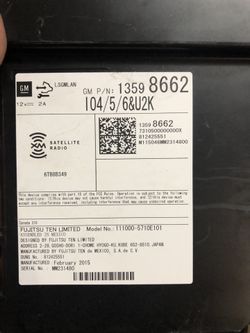 2015 Chevrolet Colorado Silverado Factory Satellite Radio Module 13598662 OEM