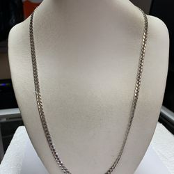 14K White Gold Curb Link Chain (22”) - 17.8 Grams 