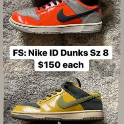 Nike ID dunks Sz 8. $150 Each 