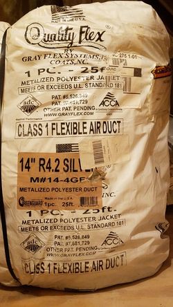 25 feet. 14" insulated duct.