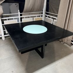 Black Square Dining Table - 5ft x 5ft - 30.5” Tall - Wood