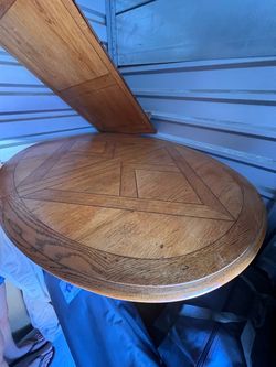 Wood table with leaf piece