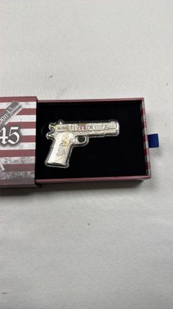 2024 The Don 45 Donald Trump .45 Caliber Pistol-Shaped 2 oz Silver Bar Boxed