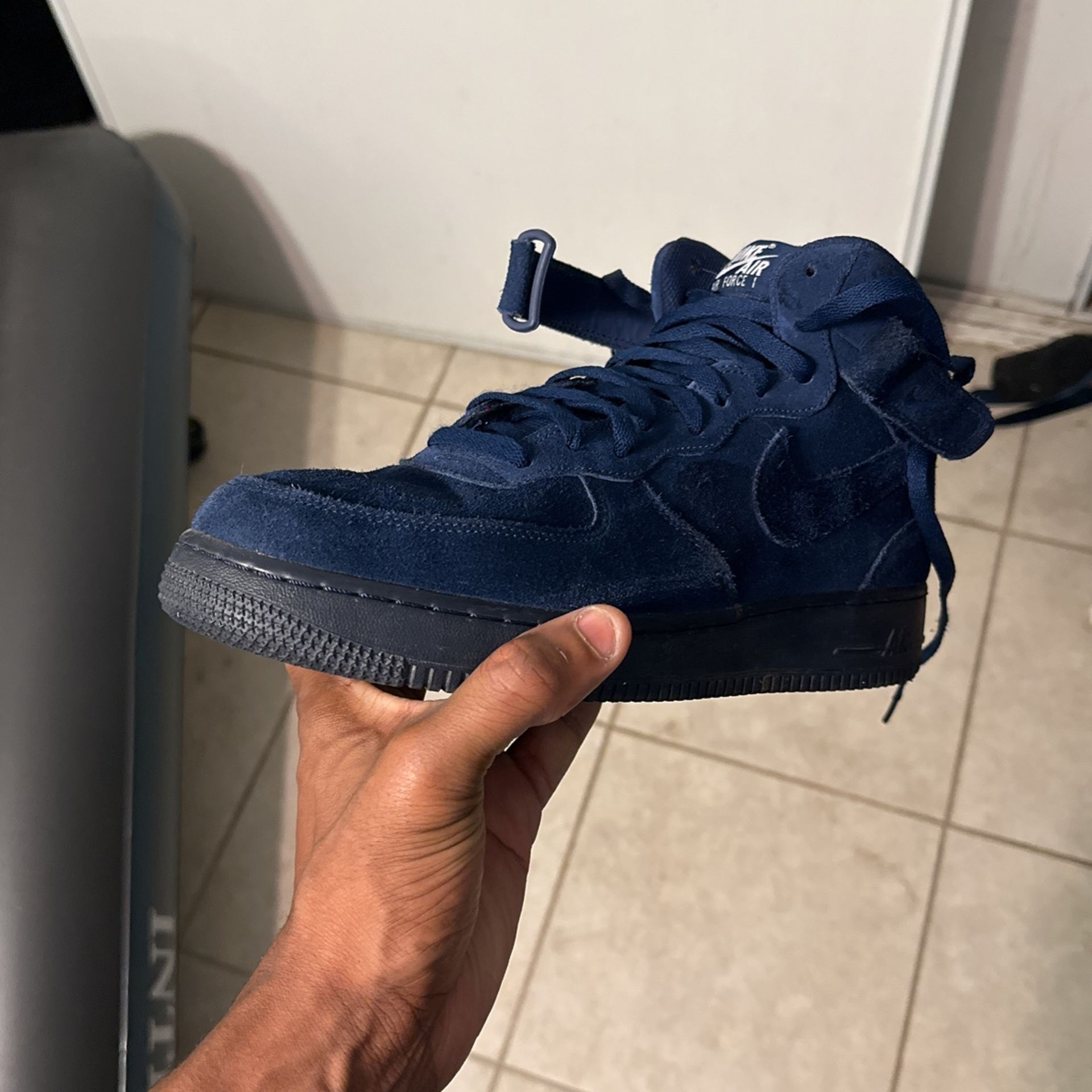 Blue Suede Af1 Mid 