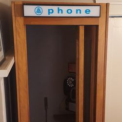 Antique Phone Booth With 3 Slot Phone