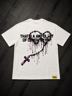 PINK CROSS AWFUL COUGH SYRUP TEE SIZE SMALL LEFT ONLY