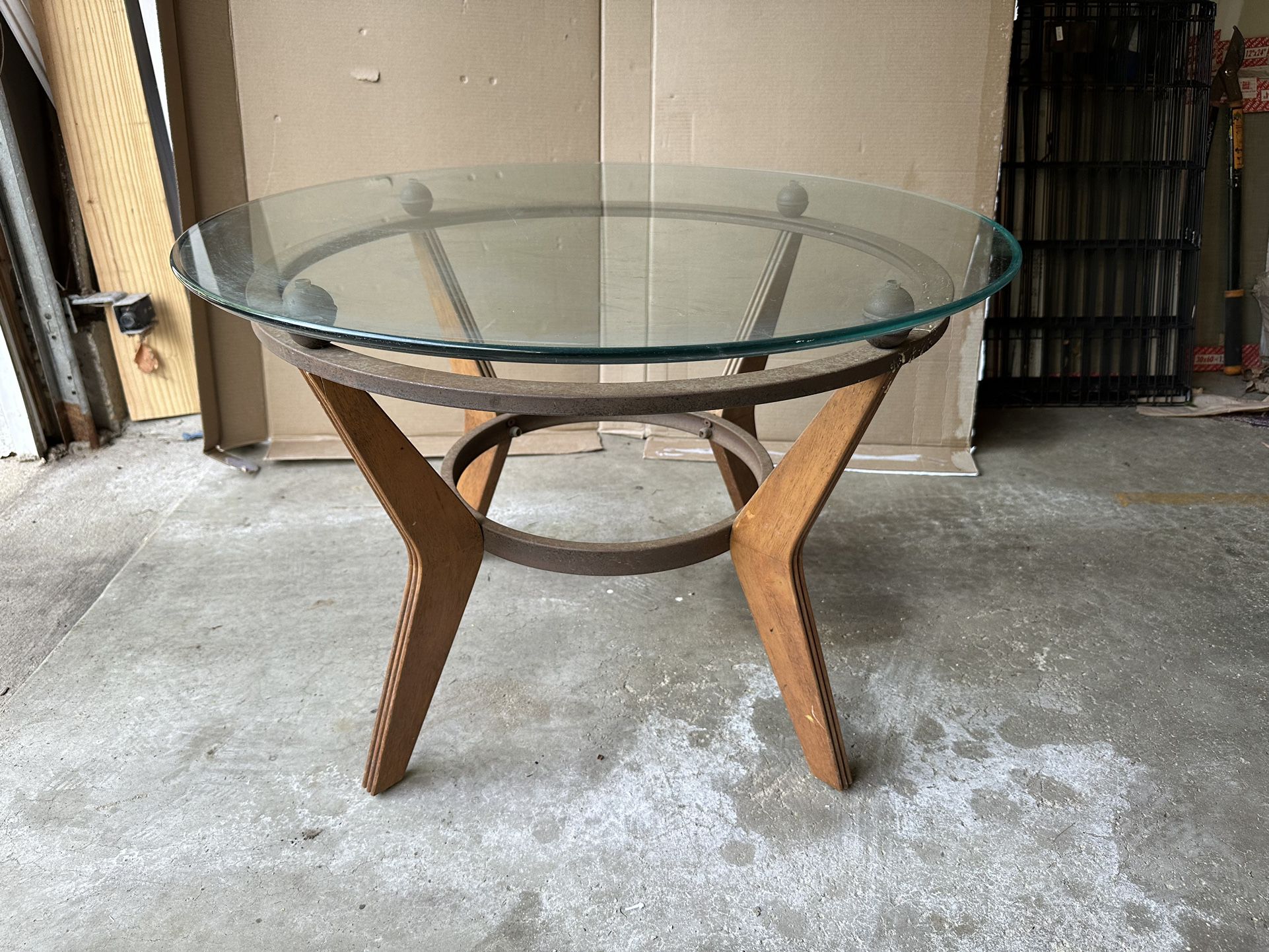 30 Inch Round Side Coffee Table Modern Glass Table