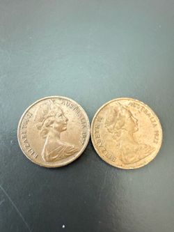 1972 and 1977 Australia Queen Elizabeth II / Feather tail Glider1 cent