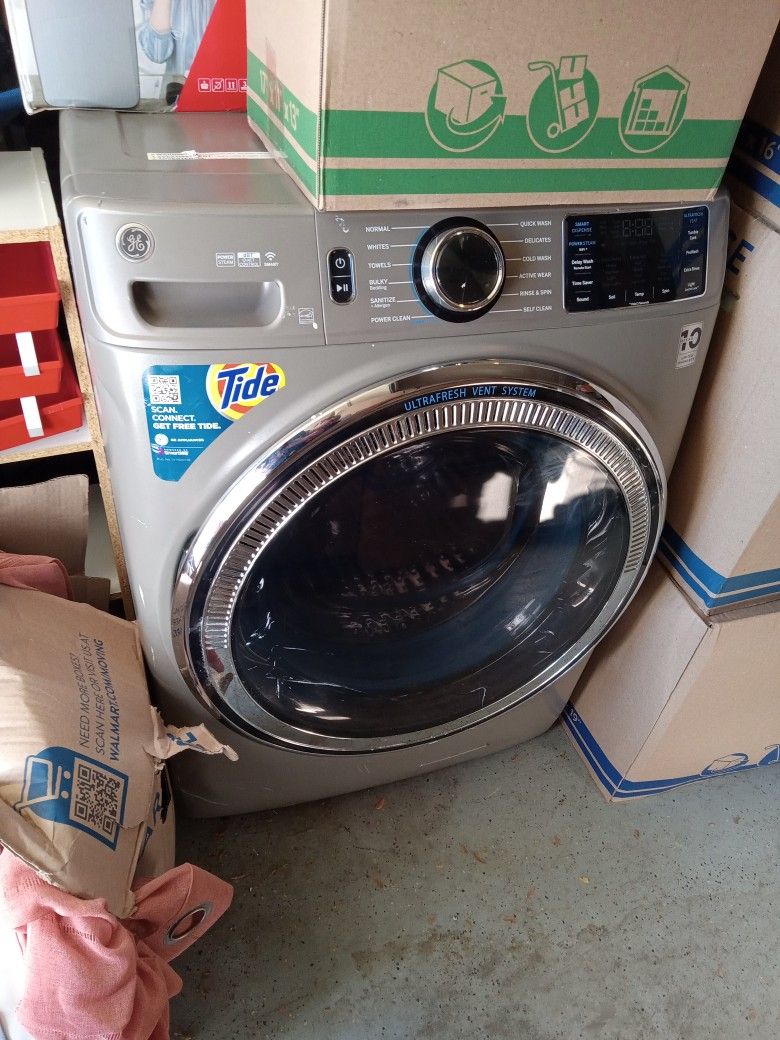 GE Washer & Electric Dryer Set (Gray)