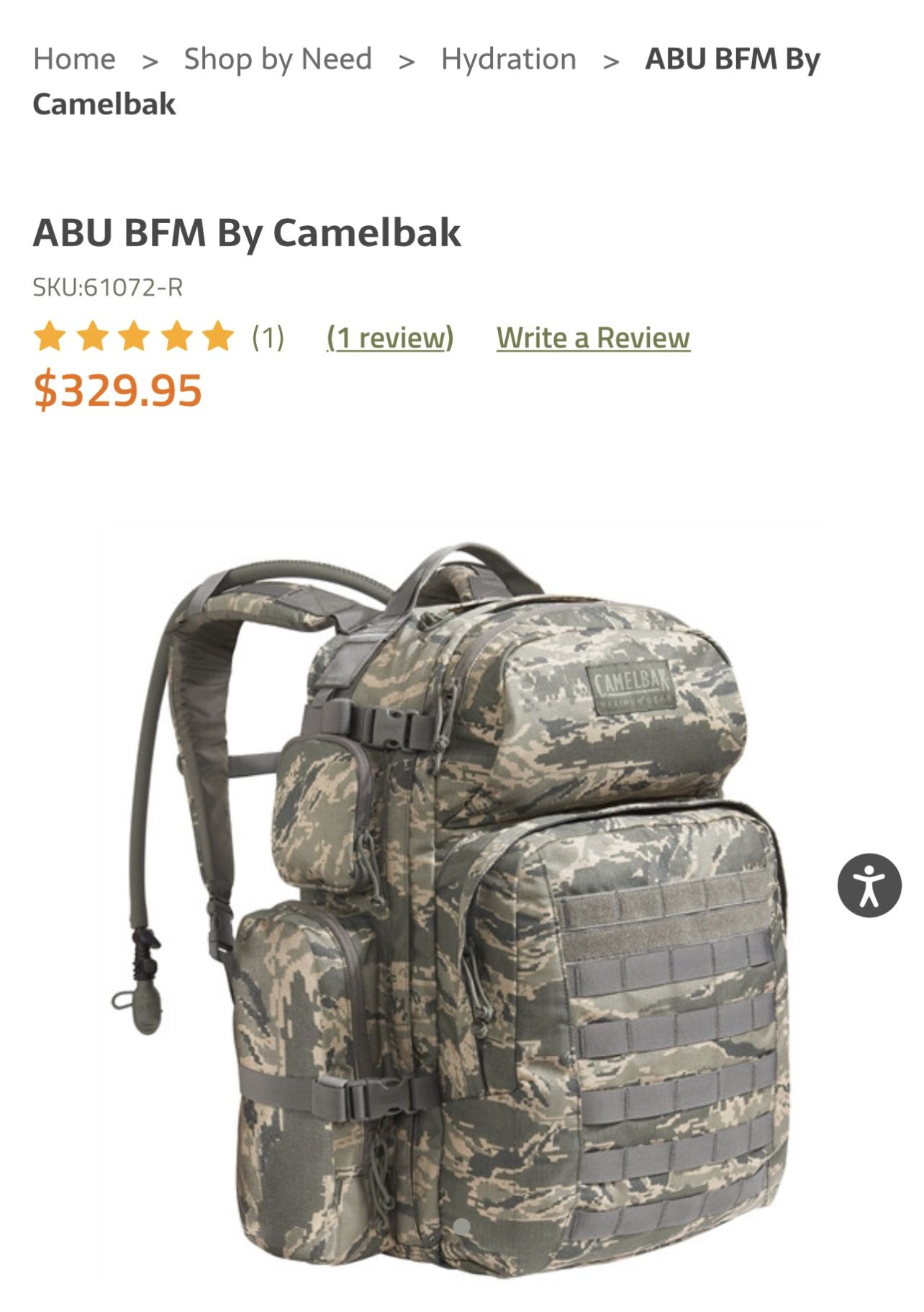 New CamelBak Maximum Gear Military Backpack W/Hydration Pack And Added Back Plate Support