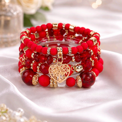 4 Pcs Atmospheric Retro Bohemian Bracelet Set – Layered Beaded Stretch 

Top Description:

This 4-piece retro Bohemian bracelet set features a warm mi