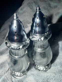 Vintage Silver-plated Salt and Pepper Shakers Baroque-inspired Design Set of 2