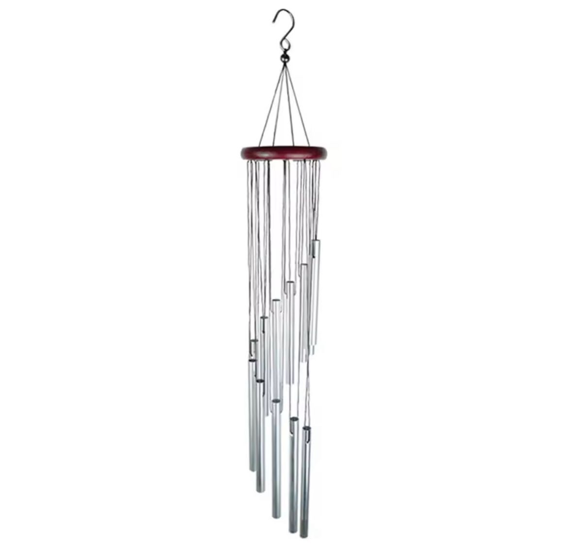 1piece 12 Tubes Aluminum Alloy Wind Chimes with Hook Gold/silver Bells for Outside Home Wedding Party Memorial Decoration Gifts