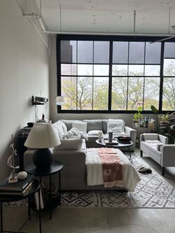 Large Gray Sleeper Sectional with Storage Chaise