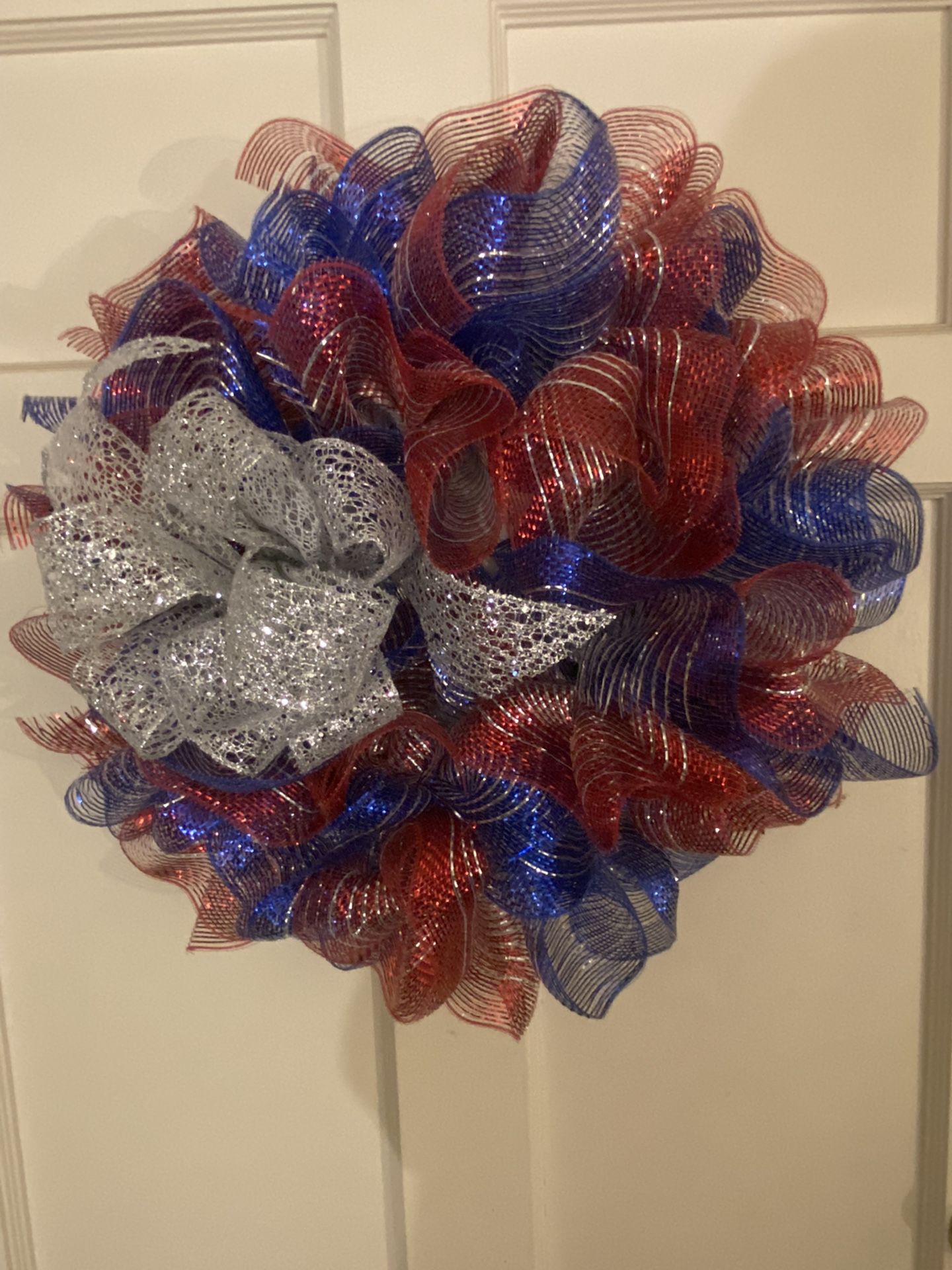 Patriotic Ruffle Mesh Wreath
