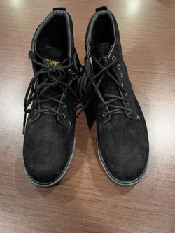 Black Suede size 13 Lace-Up Ankle Boots