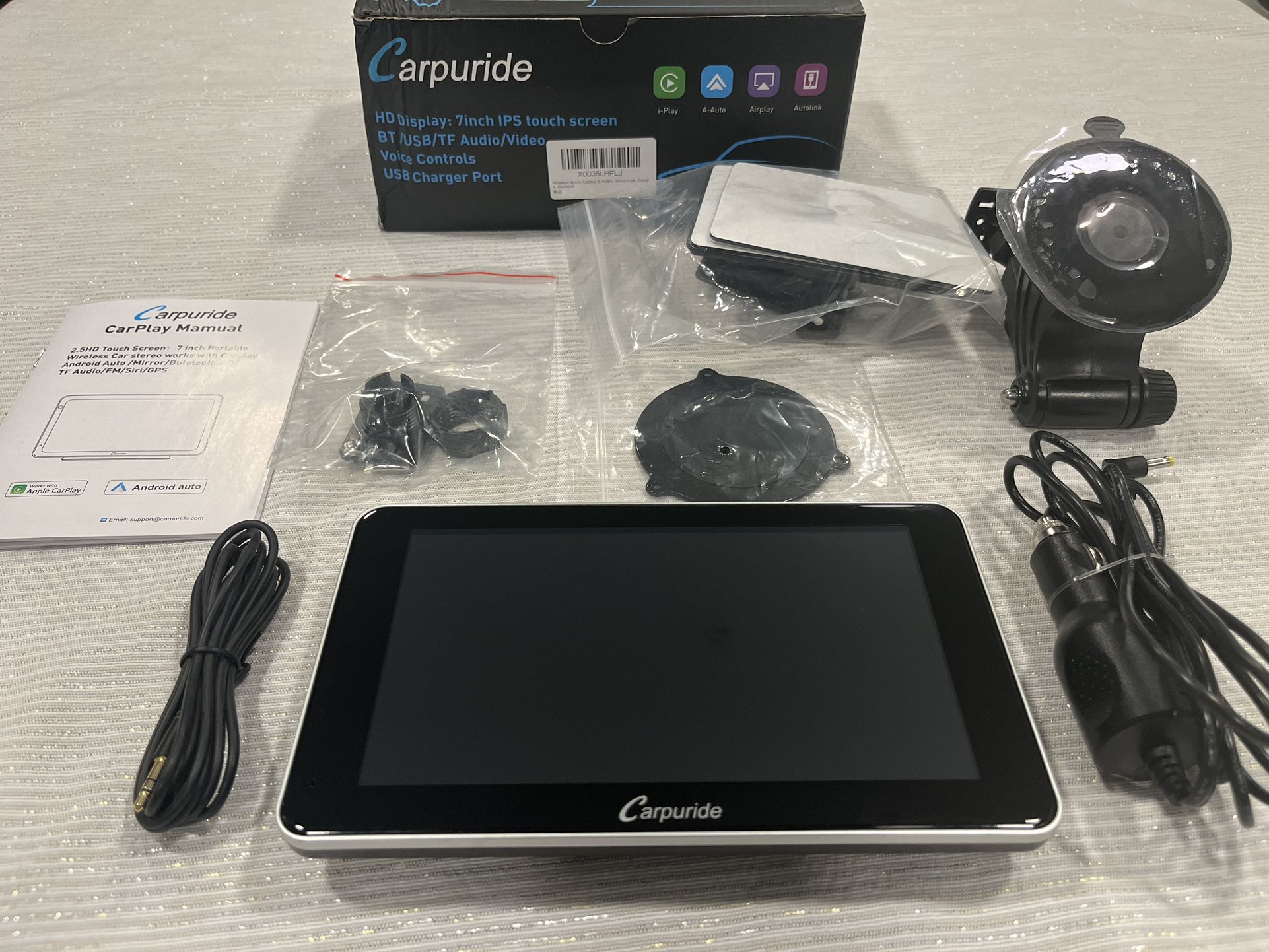 Carpuride 7 inch IPS Touch Screen for Apple/Android CarPlay
