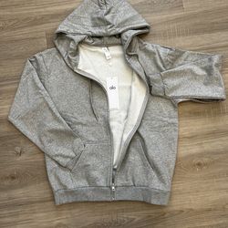 Grey Alo Zip Up Hoodie