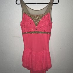 Pink Ice Skating Dress With Swarovski Crystals 