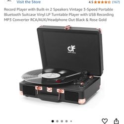 Bluetooth Suitcase Vinyl LP Turntable Player