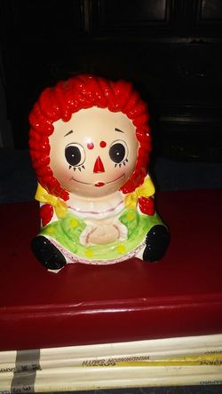 Vintage raggedy ann ceramic planter #A-524