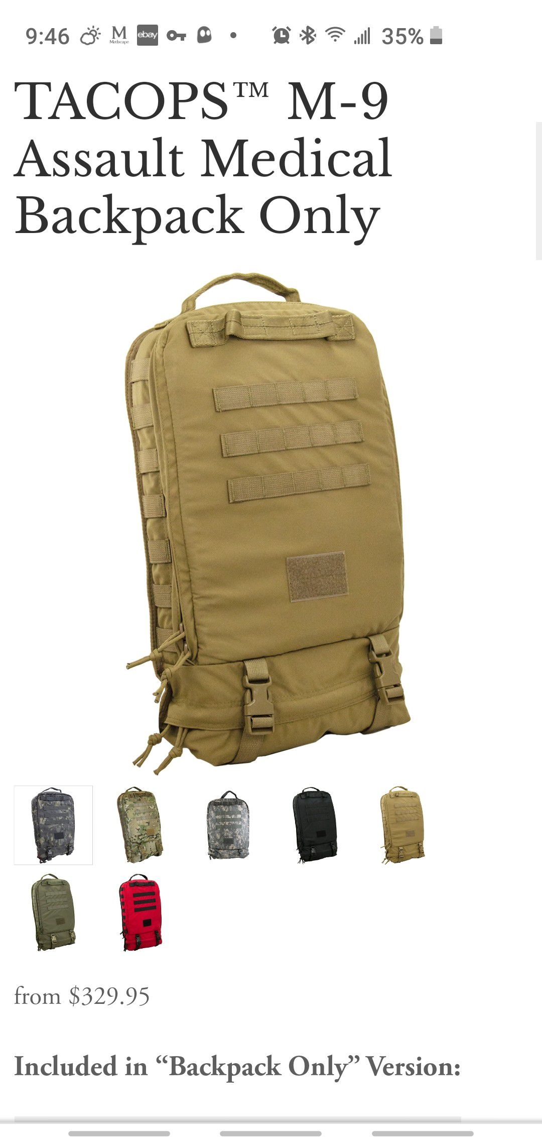 TSSI TACOPS M9 Slim Assault Medical Bag