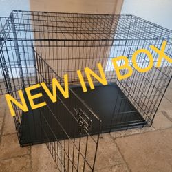 Brand New In Box Up To 90lbs Xl'xxl Dog Crate 2 Door Folding Animal Cage & Tray Portable Dog Kennel Jaula De Mascota Nuevos
