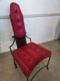 Retro Style Red Upholstered Accent Chair