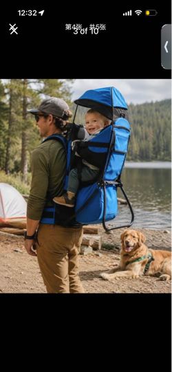 Blue Child Hiking Backpack Carrier with Sunshade