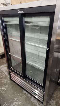 2 Door Glass Fridge True Like New