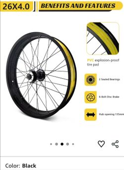 Brand new 26-in x 4 in Fat Tire front rim and Fork bundle $75