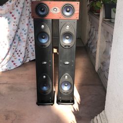 Polk Audio And Center Speakers Sets.