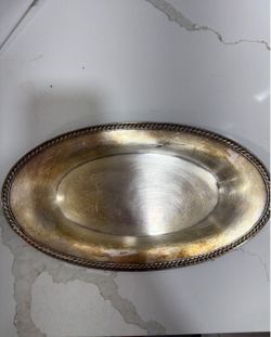 Vintage oval silver serving platter